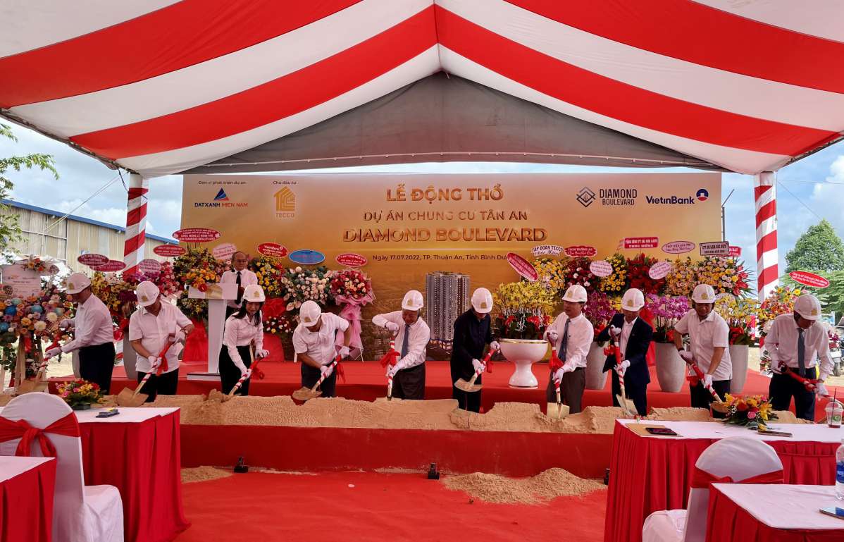 Tecco Miền Nam động thổ ra mắt dự án chung cư Tân An - Diamond Boulevard
