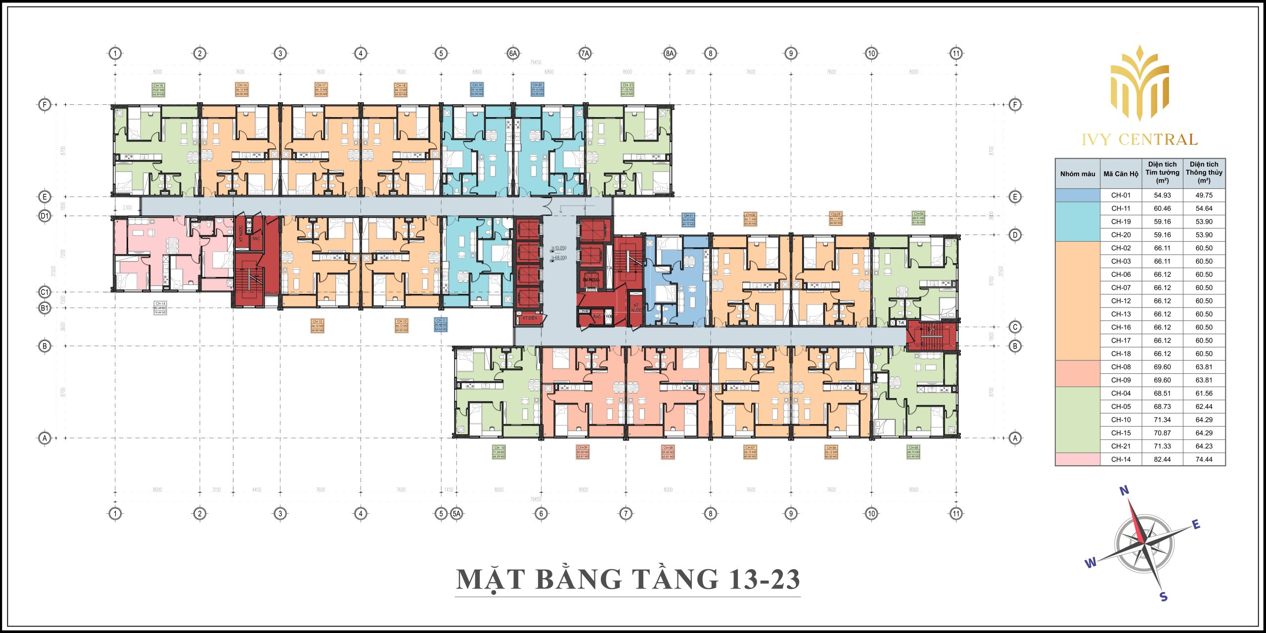 mặt bằng căn hộ Ivy Central